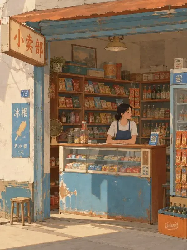 《小卖部老板的女儿》短剧封面，小镇青年题材