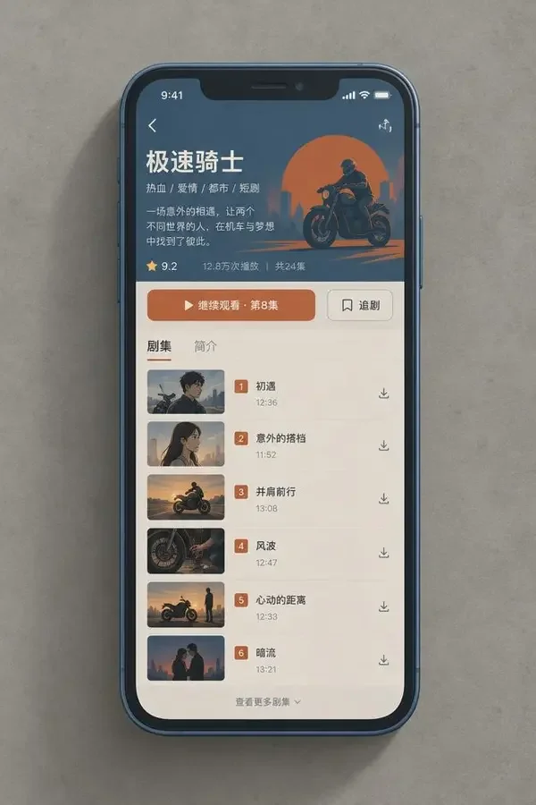 黄豆短剧APP选集界面展示