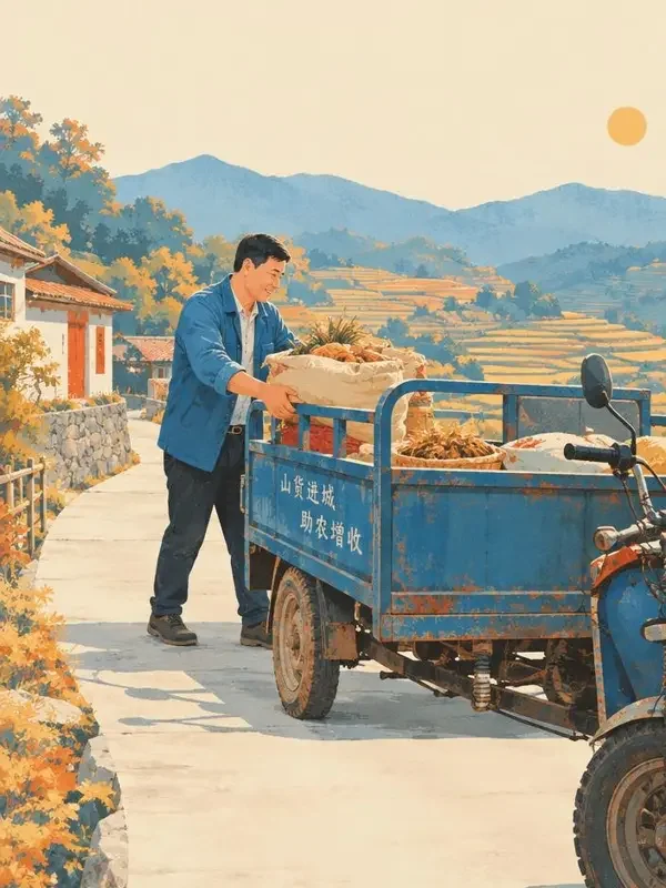 《山货进城记》短剧封面，返乡创业题材